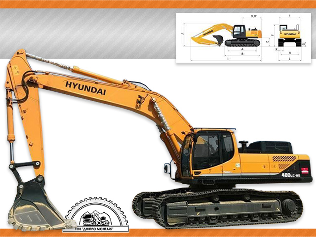 Экскаватор HYUNDAI R480LC-9S, Услуги тяжелой техники, строительной техники, Украина, Днепр, Каменское